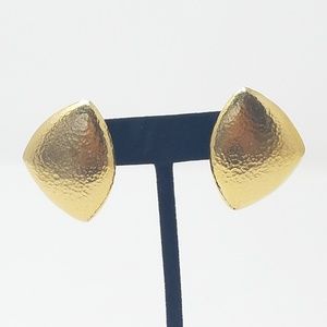 Vintage Monet earrings studs gold tone textured